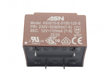 AS3010-E-0150-120-S Герметизированный трансформатор 1,5Вт обмотки 220В (1+5) / 12В 0,125А (7+9)