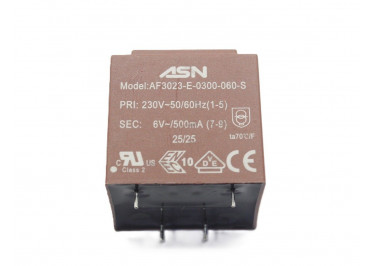 AS3023-E-0300-060-S Герметизированный трансформатор 3Вт обмотки 220В (1+5) / 6В 0,5А (7+9)