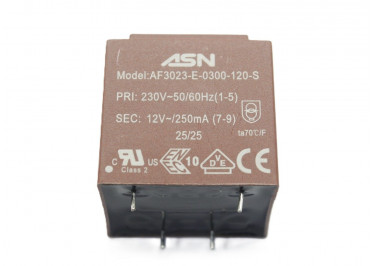 AS3023-E-0300-120-S Герметизированный трансформатор 3Вт обмотки 220В (1+5) / 12В 0,25А (7+9)