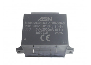 AS4826-E-1500-060-S Герметизированный трансформатор 15Вт обмотки 220В (1+6) / 6В 2,5А (8+11)