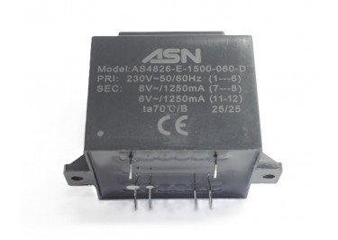AS4826-E-1500-060-D Герметизированный трансформатор 15Вт обмотки 220В (1+6) / 2x6В 1,25А (7+8-11+12)