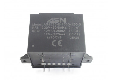 AS4826-E-1500-120-D Герметизированный трансформатор 15Вт обмотки 220В (1+6) / 2x12В 0,625А (7+8-11+12)