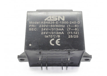 AS4826-E-1500-240-D Герметизированный трансформатор 15Вт обмотки 220В (1+6) / 2x24В 0,313А (7+8-11+12)