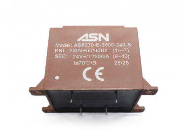 AS6030-E-3000-240-S Герметизированный трансформатор 30Вт обмотки 220В (1+7) / 24В 1,25А (9+13)