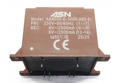 AS6030-E-3000-060-D Герметизированный трансформатор 30Вт обмотки 220В (1+7) / 2x6В 2,5А (8+9-13+14)