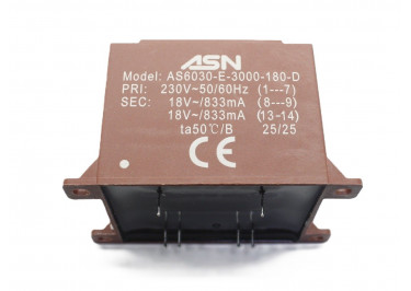 AS6030-E-3000-180-D Герметизированный трансформатор 30Вт обмотки 220В (1+7) / 2x18В 0,833А (8+9-13+14)
