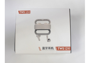 Наушники i24 TWS (Bluetooth) + микрофон (светло-бежевый)