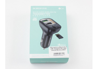 FM-модулятор (Bluetooth, 2 USB, микрофон, Micro SD) (черный) Borofone BC41