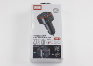 FM-модулятор  (Bluetooth, Micro SD, 2USB) (черный) Earldom ET-M52