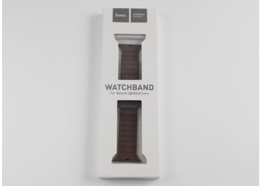 Ремешок для Apple Watch 38mm / 40mm / 41mm (силикон, коричнево - черный) HOCO, WA22
