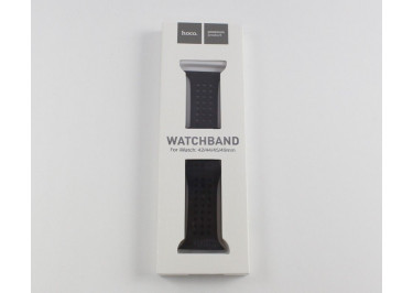 Ремешок для Apple Watch 42mm / 44mm / 45mm / 49mm (силикон, черный) (Flexible) HOCO, WA08