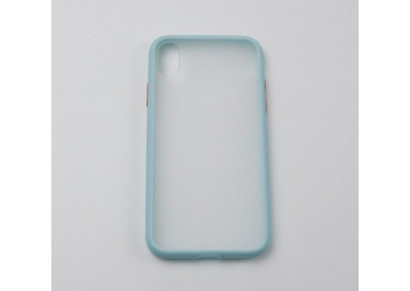Задняя накладка для iPhone XR (силикон, матовая, голубая)
