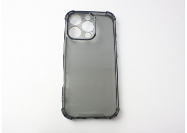 Задняя накладка для iPhone 16 Pro (силикон, с защитой камеры, прозрачно-черная (Full TPU Case)) Armor series