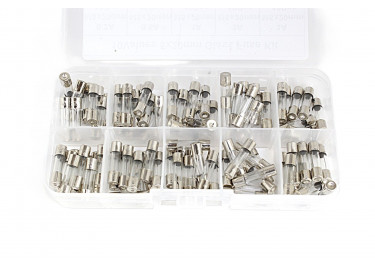 Набор стеклянных предохранителей 5х20мм 0,2 / 0,5 / 1 / 2 / 3 / 5 / 8 / 10 / 15 / 20А 250В (100шт)