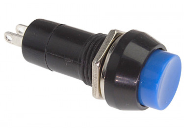 PBS-11A / BL Кнопка на панель круглая синяя с фиксацией ON-OFF SPST 250В 1А (12мм)