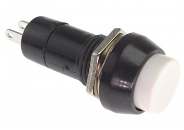 PBS-11A / W Кнопка на панель круглая белая с фиксацией ON-OFF SPST 250В 1А (12мм)