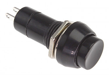 PBS-11B / B Кнопка на панель круглая черная без фиксации OFF-(ON) SPST 250В 1А (12мм)