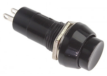 PBS-11C / B Кнопка на панель круглая черная без фиксации ON-(OFF) SPST 250В 1А (12мм)
