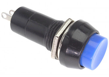 PBS-11C / BL Кнопка на панель круглая синяя без фиксации ON-(OFF) SPST 250В 1А (12мм)