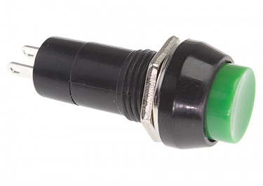 PBS-11C / G Кнопка на панель круглая зеленая без фиксации ON-(OFF) SPST 250В 1А (12мм)
