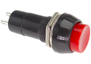 PBS-11C / R Кнопка на панель круглая красная без фиксации ON-(OFF) SPST 250В 1А (12мм)