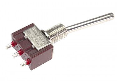 MTS-102-A1-2L Тумблер на панель c ручкой 21x3мм ON-ON SPDT 250В 3А (6мм)