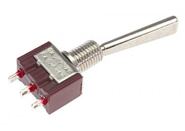 MTS-102-F1-2L Тумблер на панель c плоской ручкой 21x5мм ON-ON SPDT 250В 3А (6мм)