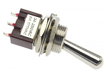 MTS-102-L1 Тумблер на панель c ручкой 17x6мм ON-ON SPDT 250В 3А (12мм)