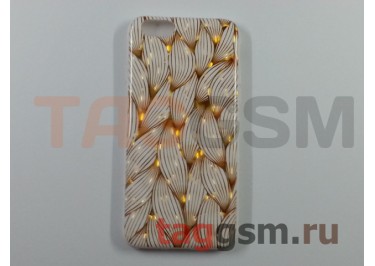 Задняя накладка для iPhone 6 / 6S (4.7") (силикон, бело-золотая, рисунок) MCS