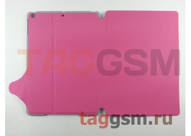 Сумка футляр-книга для iPad 5 Air рифленая (розовая в техпаке)