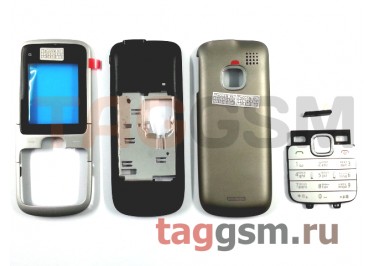 Корпус для Nokia C1-01 со средней частью + клавиатура (серебро)