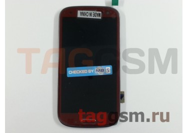 Дисплей для Samsung  i9300 Galaxy S III + тачскрин+ рамка (красный)