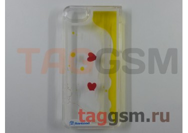 Задняя накладка Sanlead для iPhone 5 переливающаяся (жёлтая "Роза")