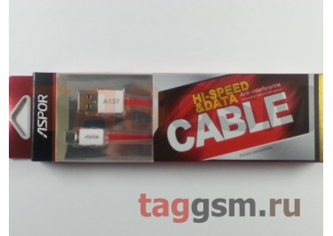 Кабель USB - micro USB (A137) ASPOR (красный)