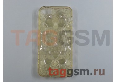 Силиконовый чехол для iPhone 5 / 5S / SE ("Кристаллы" золото)