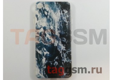 Задняя накладка для iPhone 7 / 8 (4.7") (силикон, матовая, синяя "Морская волна") CaseGuru