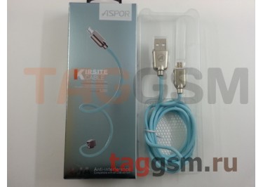 Кабель USB - micro USB (A116) ASPOR (1,2м) (голубой)