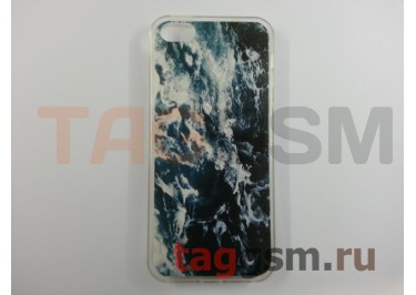 Задняя накладка для iPhone 5 / 5S / SE (силикон, матовая, синяя 