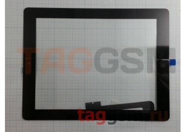 Тачскрин для iPad 3 (A1416 / A1430 / A1403) / iPad 4 (A1458 / A1459 / A1460) + кнопка HOME для iPad 3 (черный), тайвань