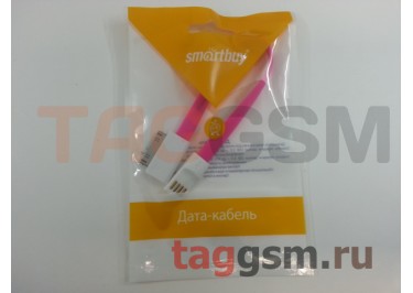 USB для iPhone 4 / iPhone 3 / iPad / iPad 2 / iPod плоский с магнитом (0,2м) розовый, Smartbuy