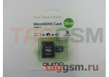 Micro SD 16Gb Qumo Class 4 с адаптером SD