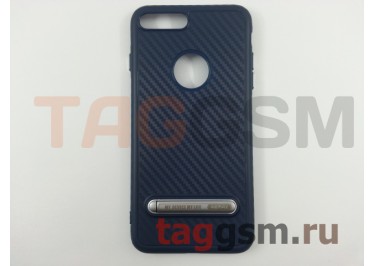 Задняя накладка для iPhone 7 Plus / 8 Plus (5.5") (силикон, матовая, с подставкой, синяя (Gridchic case)) Remax