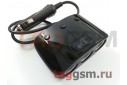 Разветвитель на 3 прикуривателя + 2 USB 1000mAh со шнуром (чёрный) (K-358)