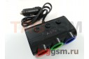 Разветвитель на 3 прикуривателя + 2 USB 1000mAh со шнуром (чёрный) (D-20)