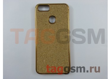 Задняя накладка для Xiaomi Redmi 5X (силикон, матовая, со стразами, золото), техпак