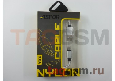 Кабель USB - micro USB (A173) ASPOR (0,3м) (серебро)