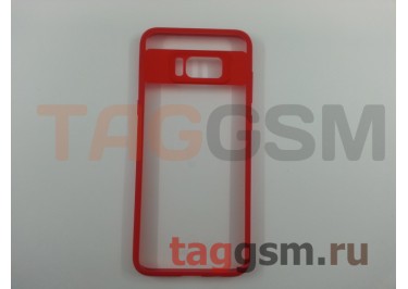Задняя накладка для Samsung G955 Galaxy S8 Plus (матовая, с красным силиконовым ободком (Mant Series)) Usams