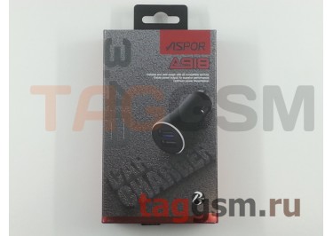 Автомобильное зарядное устройство USB 3400mAh 2 выхода USB, (A918) ASPOR (черный)