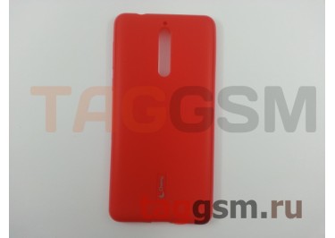 Задняя накладка для Nokia 8 (силикон, матовая, красная) Cherry