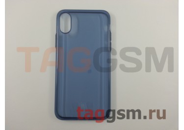 Задняя накладка для iPhone X / XS (силикон, перламутровая, синяя (Simple series)) Baseus